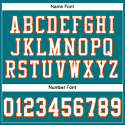 Custom Teal White-Orange Mesh Authentic Football Jersey