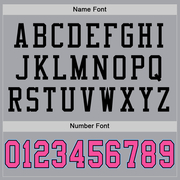 Custom Gray Pink Black-Light Blue Mesh Authentic Football Jersey