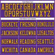 Custom Purple Gold-Black Mesh Authentic Football Jersey