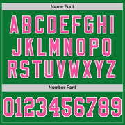 Custom Grass Green Pink-White Mesh Authentic Throwback Football Jersey
