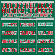 Custom Grass Green Red-Black Mesh Authentic Throwback Football Jersey