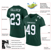 Custom Green White Mesh Authentic Football Jersey