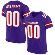 Custom Purple White-Red Mesh Authentic Football Jersey