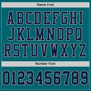 Custom Teal Navy-Gray Mesh Authentic Football Jersey