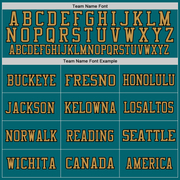 Custom Teal Old Gold-Black Mesh Authentic Throwback Football Jersey