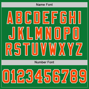 Custom Grass Green Orange-Black Mesh Authentic Throwback Football Jersey