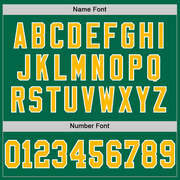 Custom Kelly Green Gold-White Mesh Authentic Throwback Football Jersey