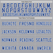 Custom Gray Royal-White Mesh Authentic Throwback Football Jersey