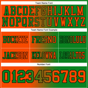 Custom Grass Green Orange-Black Mesh Authentic Gradient Fashion Football Jersey