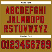 Custom Old Gold Red-Navy Mesh Authentic Football Jersey