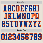 Custom Cream Royal-Orange Mesh Authentic Football Jersey