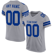 Custom Gray Royal Mesh Authentic Football Jersey