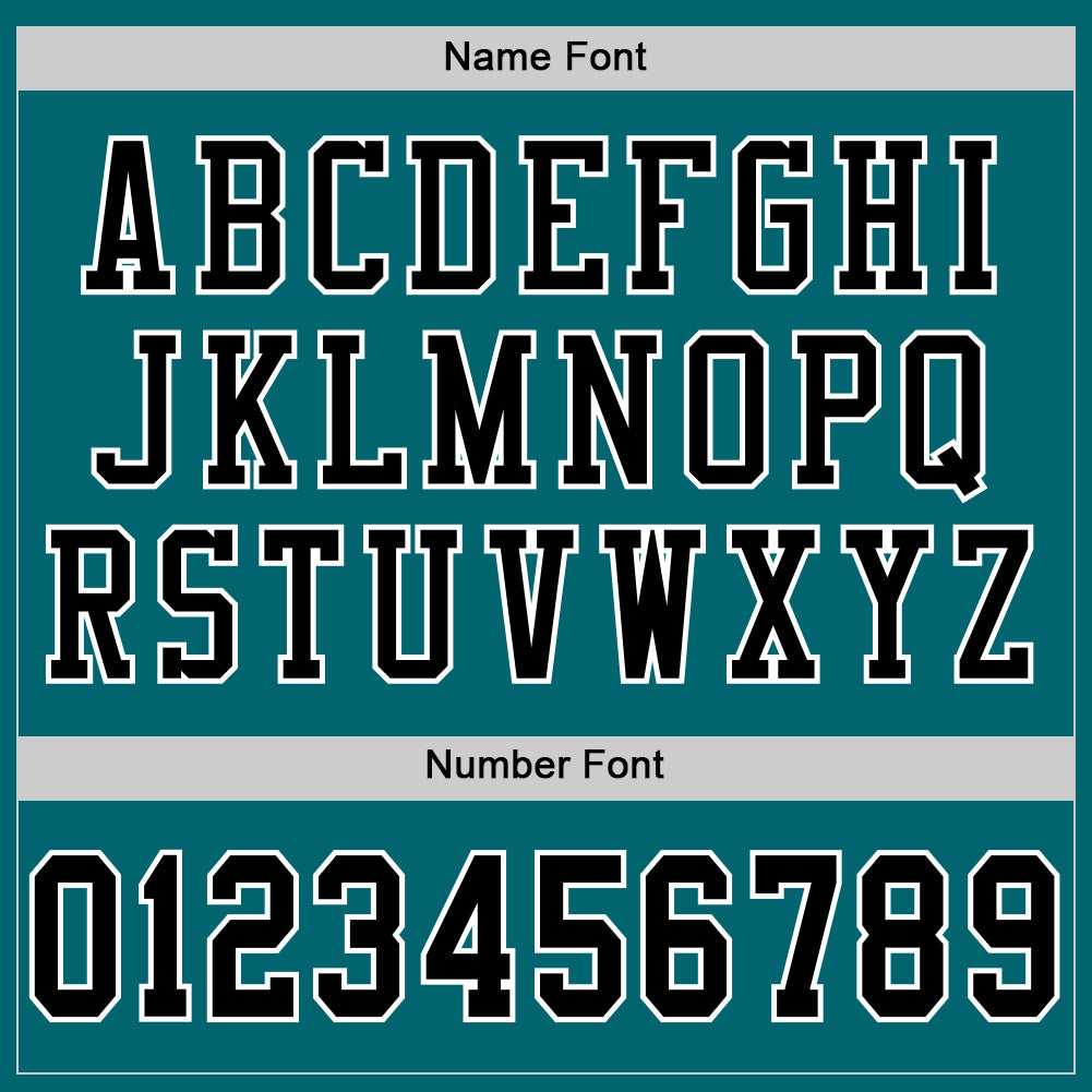 Custom Teal Black-White Mesh Authentic Football Jersey