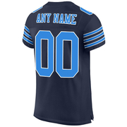 Custom Navy Powder Blue-White Mesh Authentic Football Jersey