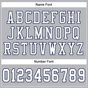 Custom Gray White-Navy Mesh Authentic Football Jersey