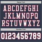 Custom Navy White-Gray Mesh Authentic Throwback Football Jersey