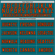 Custom Teal Orange-Black Mesh Authentic Football Jersey