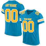 Custom Panther Blue Gold-White Mesh Authentic Football Jersey