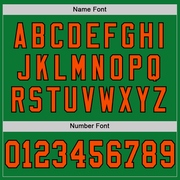 Custom Grass Green Orange-Black Mesh Authentic Throwback Football Jersey