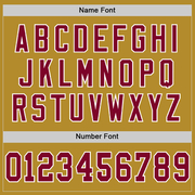 Custom Old Gold Maroon-White Mesh Authentic Throwback Football Jersey