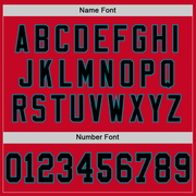 Custom Red Black-Teal Mesh Authentic Football Jersey