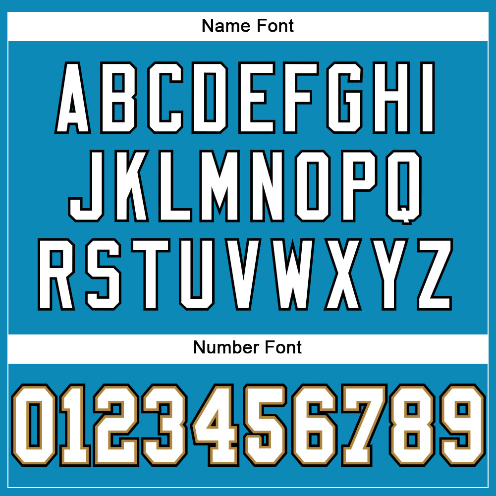 Custom Panther Blue White-Old Gold Mesh Authentic Football Jersey