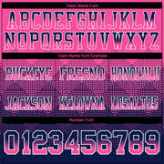 Custom Pink Navy-White Mesh Authentic Gradient Square Shape Flag Football Jersey