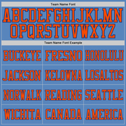 Custom Light Blue Orange-Royal Mesh Authentic Football Jersey