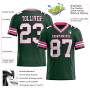 Custom Green White-Pink Mesh Authentic Football Jersey