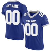 Custom Royal White-Gray Mesh Authentic Football Jersey