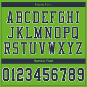 Custom Neon Green Navy-White Mesh Authentic Football Jersey