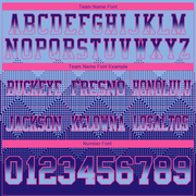 Custom Light Blue Dark Purple-Pink Mesh Authentic Gradient Square Shape Flag Football Jersey