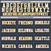 Custom Navy Gold-White Mesh Authentic Football Jersey