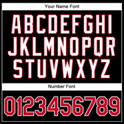 Custom Black Red-Gray Authentic Split Fashion Basketball Jersey