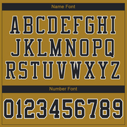Custom Old Gold Black-White Mesh Authentic Football Jersey