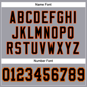 Custom Light Gray Black-Orange Mesh Authentic Football Jersey