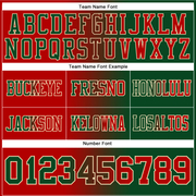 Custom Green Red-Cream Mesh Authentic Gradient Fashion Football Jersey