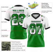 Custom White Grass Green-Black Mesh Authentic Gradient Square Shape Flag Football Jersey