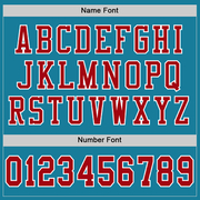 Custom Panther Blue Red-White Mesh Authentic Football Jersey