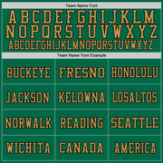 Custom Kelly Green Old Gold-Black Mesh Authentic Throwback Football Jersey