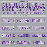 Custom Gray Purple-White Mesh Authentic Throwback Football Jersey