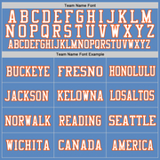 Custom Light Blue White-Orange Mesh Authentic Football Jersey
