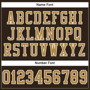 Custom Brown Old Gold-White Mesh Authentic Football Jersey