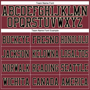 Custom Burgundy Black-Cream Mesh Authentic Football Jersey