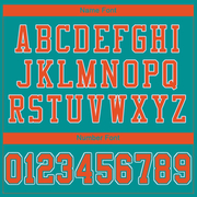 Custom Aqua Orange-White Mesh Authentic Football Jersey