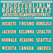 Custom Aqua Orange-White Mesh Authentic Football Jersey