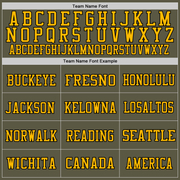 Custom Olive Black-Gold Mesh Authentic Throwback Salute To Service Football Jersey