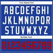 Custom Royal Red-White Mesh Authentic Throwback Football Jersey