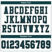 Custom White Midnight Green-Black Mesh Authentic Football Jersey