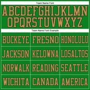 Custom Grass Green Old Gold-Black Mesh Authentic Football Jersey